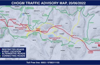 CHOGM: Traffic Advisory For 20 June, 2022
