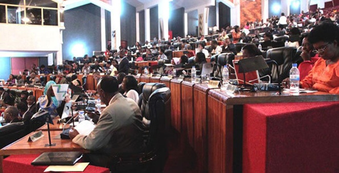 Legislators during a session in parliament