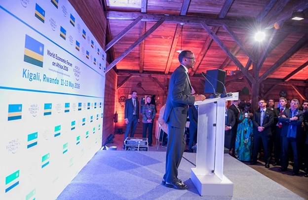 President Kagame speaking at WEF in Davos