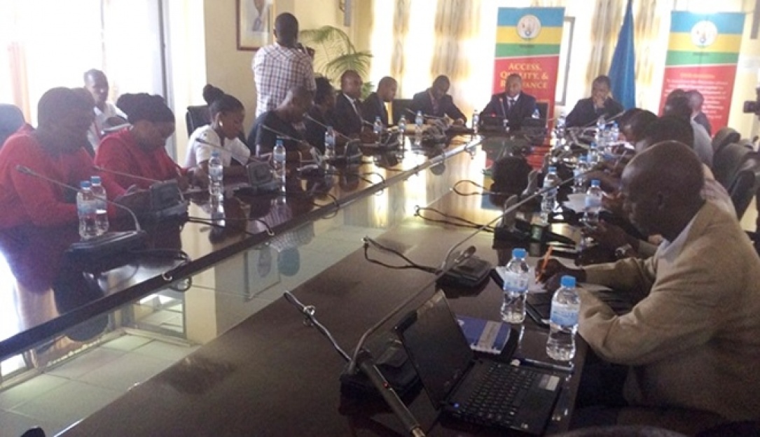 Journalists at a press conference during the official release of 2015 National Examination results