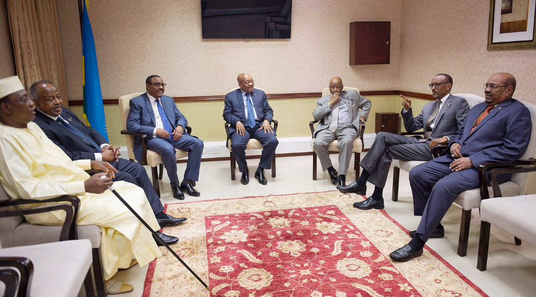 Presidents chatting at AU-Summit in Kigali,Rwanda 