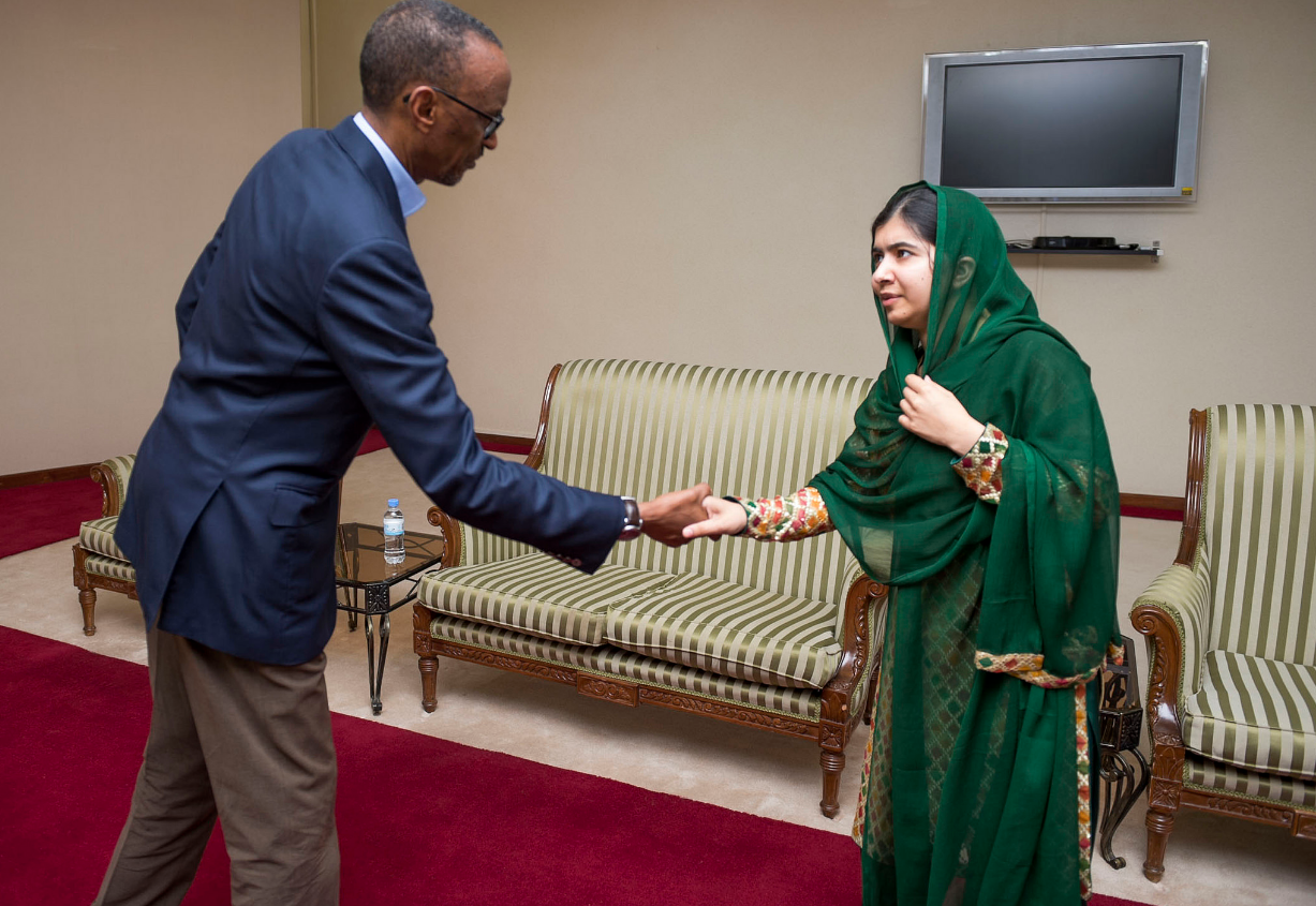 Malala meets President Kagame at his office 