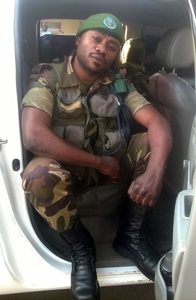 Cpl Mambuve Nevo reluctant to leave RDF car that brought him to the border