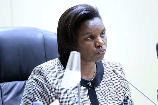 Minister Tugireyezu Venantie defending the draft law