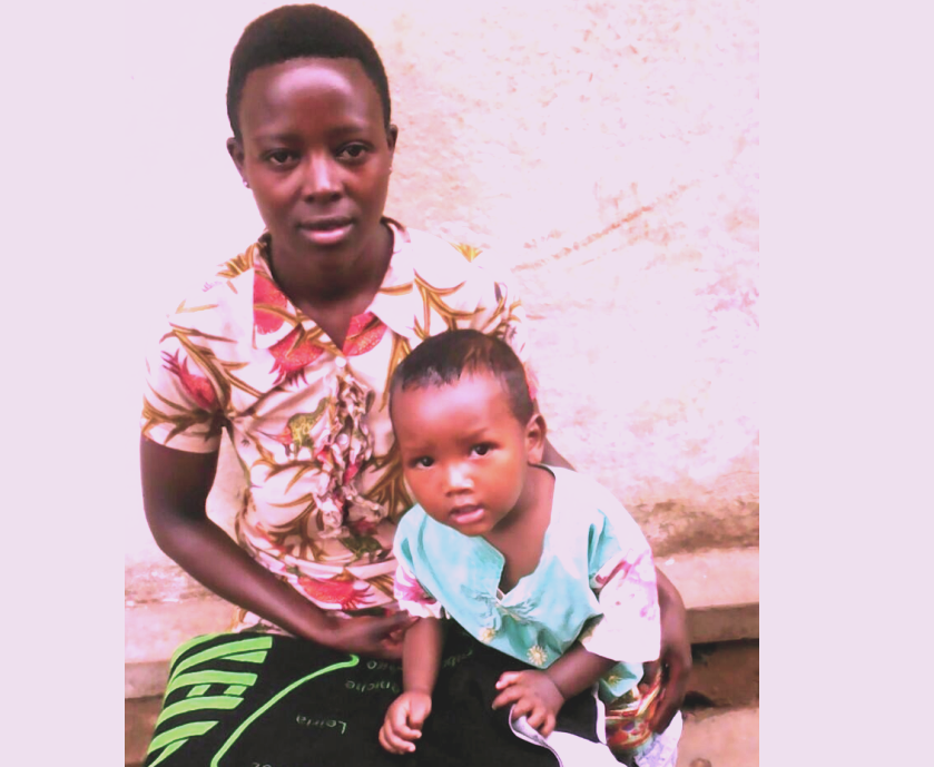 Justine Ishimwe and her child 