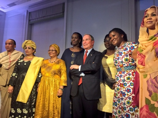 The First Lady Jeannette Kagame(4th from left) at the Bloomberg.org event