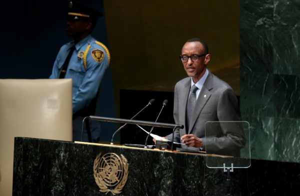 President Paul Kagame addressing the 71st United Nations General Assembly 