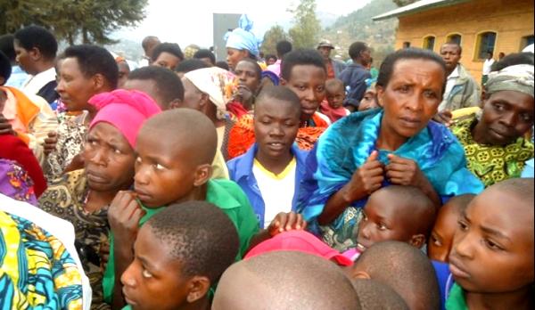 Rushaki sector residents gather in surprise about the recovered baby 