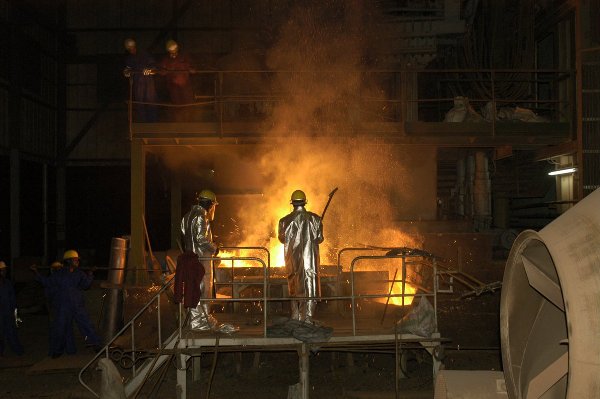 Men at work at Karuruma smelting plant