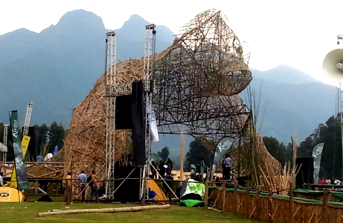 Kwita-Izina stage design depicts a mountain gorilla