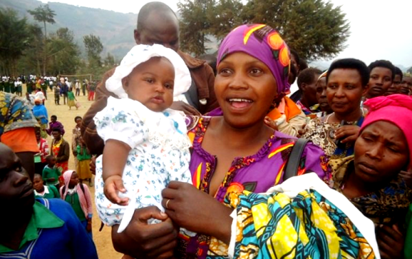 Beatrice Cyomugisha happy after she was reunited with her two-month old baby that had been stolen 