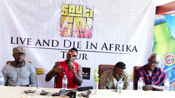 Sauti Sol band members speaking to Journalists on arrival in Kigali 