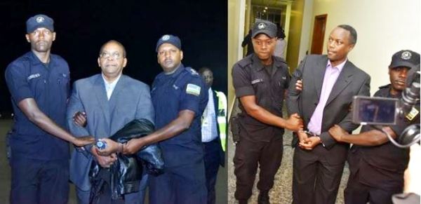 Jean Baptiste Mugimba(L)and Jean Claude Iyamuremye(R) upon arrival at KIA