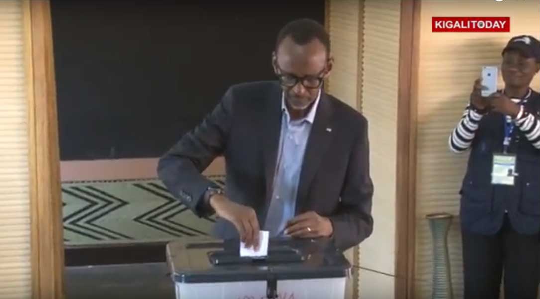 RPF Candidate Paul Kagame Casts his Vote