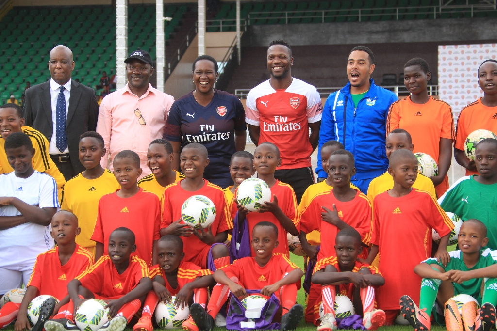 Arsenal Legend Lauren Holds Training Clinic with 60 Rwandan Children