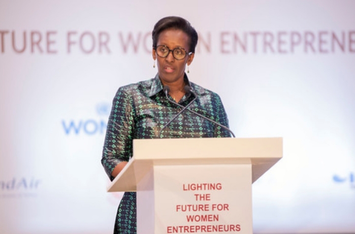 First Lady Jeannette Kagame Advises Women to Stop Replicating Business