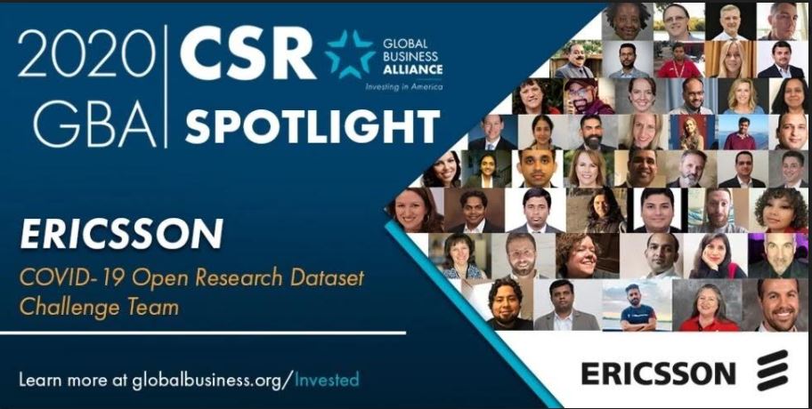 Ericsson Recognized for COVID-19 Response Leadership by Global Business Alliance