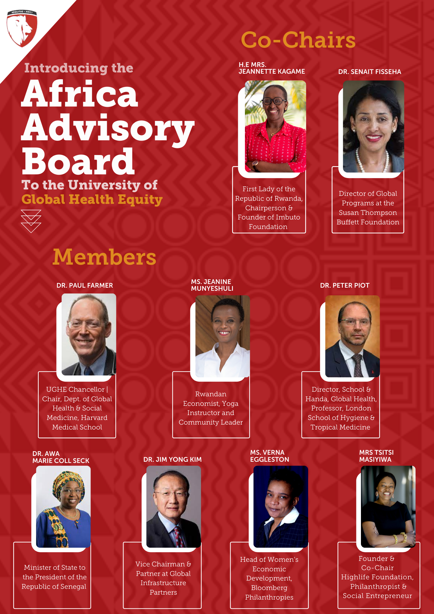 Launch Of The African Advisory Board To Support The University Of Global Health Equity Mission